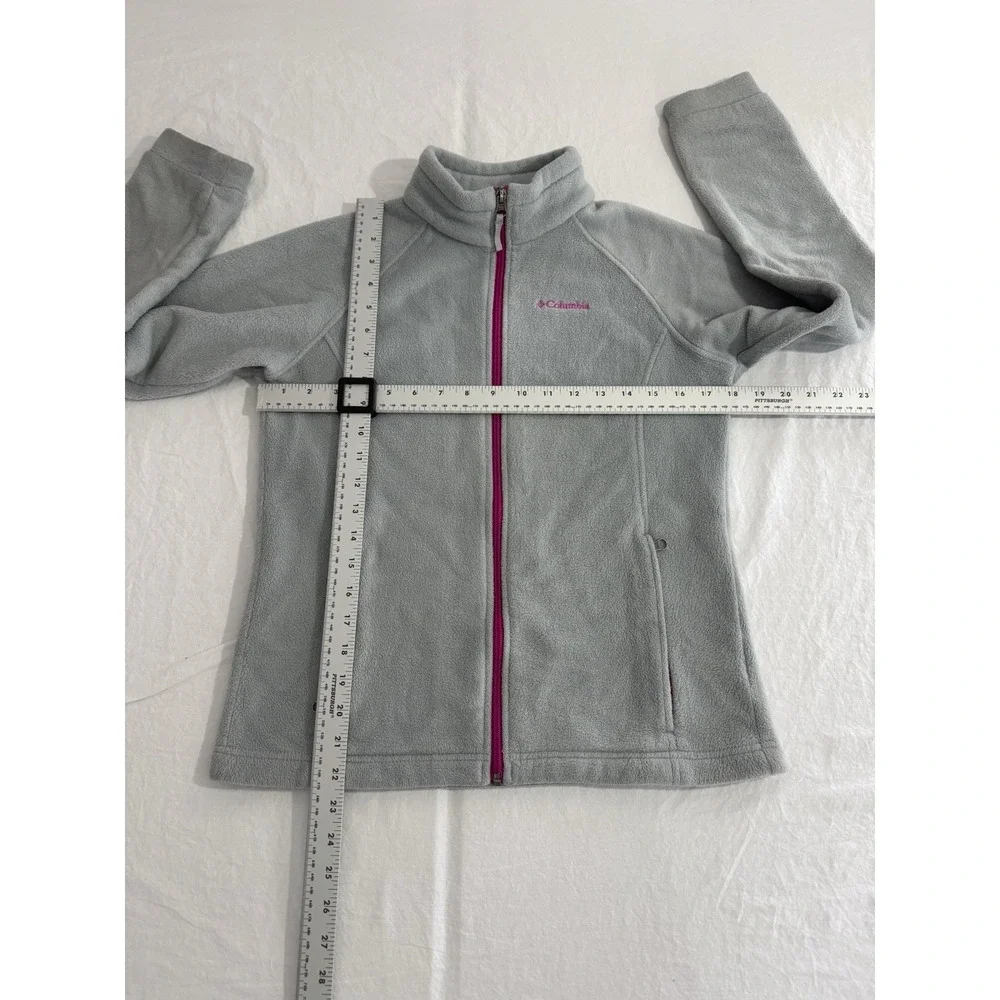 Columbia YTH Large 14/16 Gray Long‎ Sleeve Fleece Full Zip Jacket Benton Springs